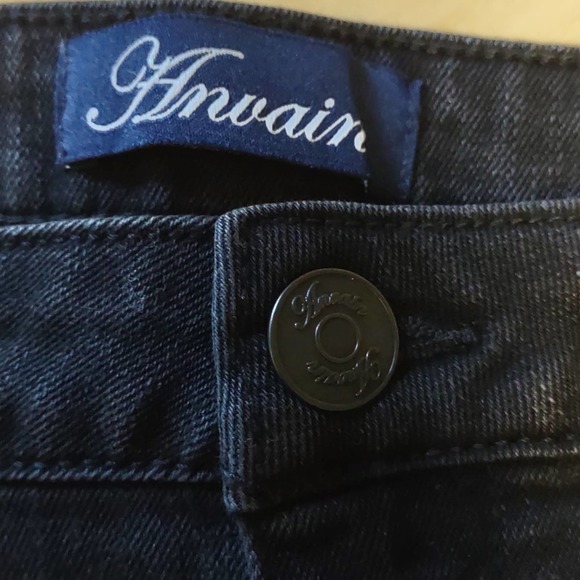 Mid Rise Distressed Raw Hem Denim Shorts Black 12 by Anvain - Picture 10 of 10